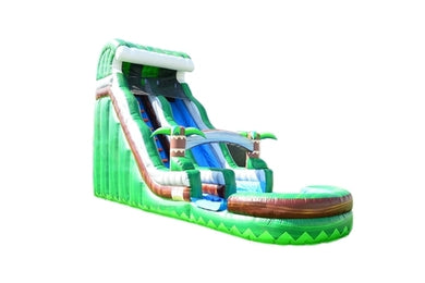 Vend château gonflable toboggan jungle vert